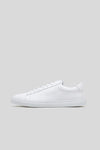 White Calfskin Città Sneaker, side profile showing the clean low-top silhouette and thin sole